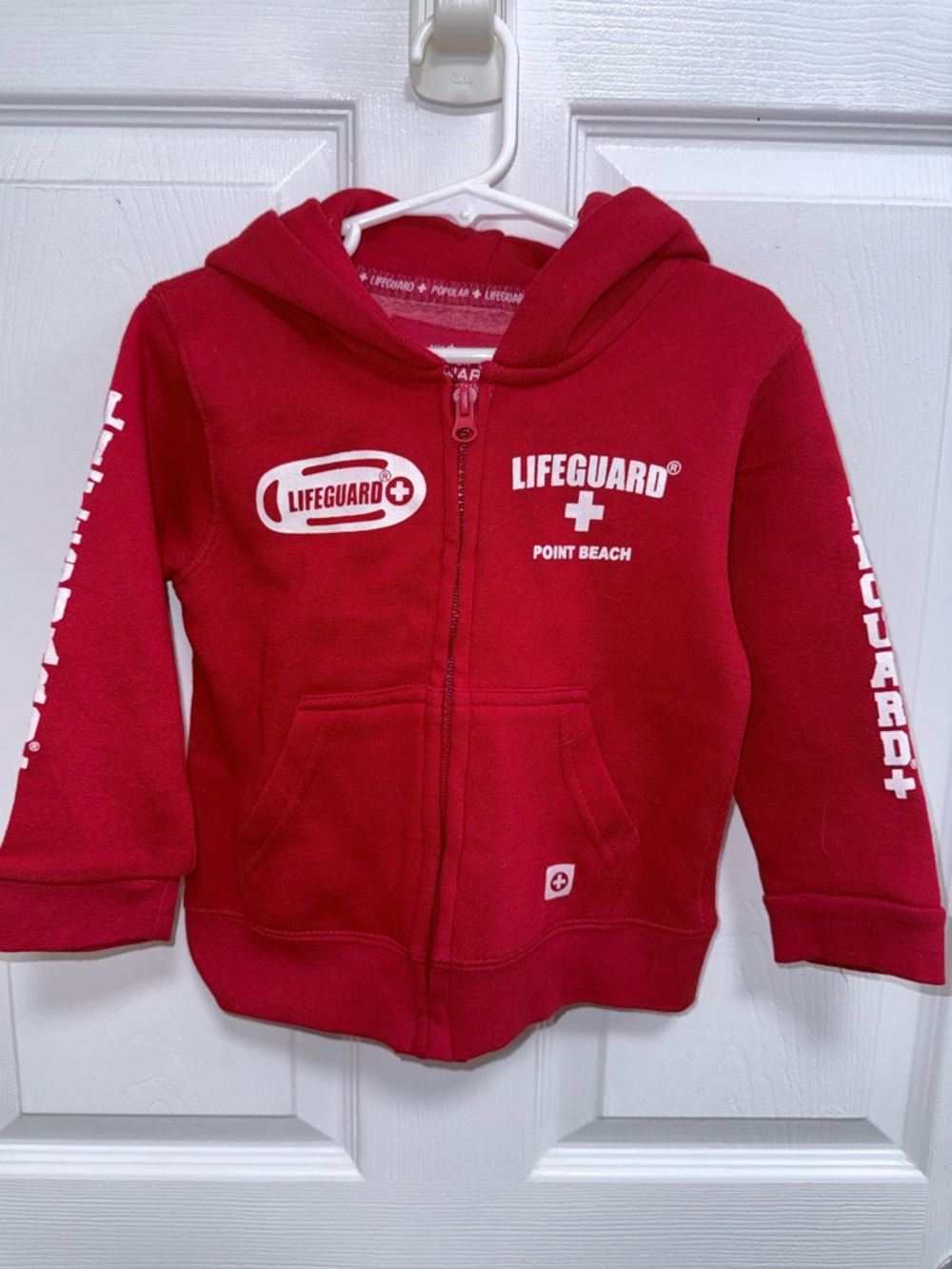 Lifeguard Red Kids Zip-Up Hoodie, Size 4T